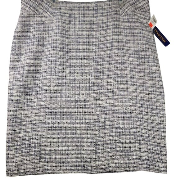 Vintage Pendleton Tweed Plaid Pencil Skirt Size 18W Blue White Deadstock New - Picture 1 of 10